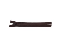 Fermeture Eclair® - choclat - zip nylon non séparable - 18 cm - cuir en stock