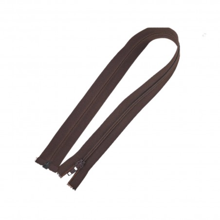 Fermeture Eclair® - café - zip nylon séparable - 54 cm - cuir en stock