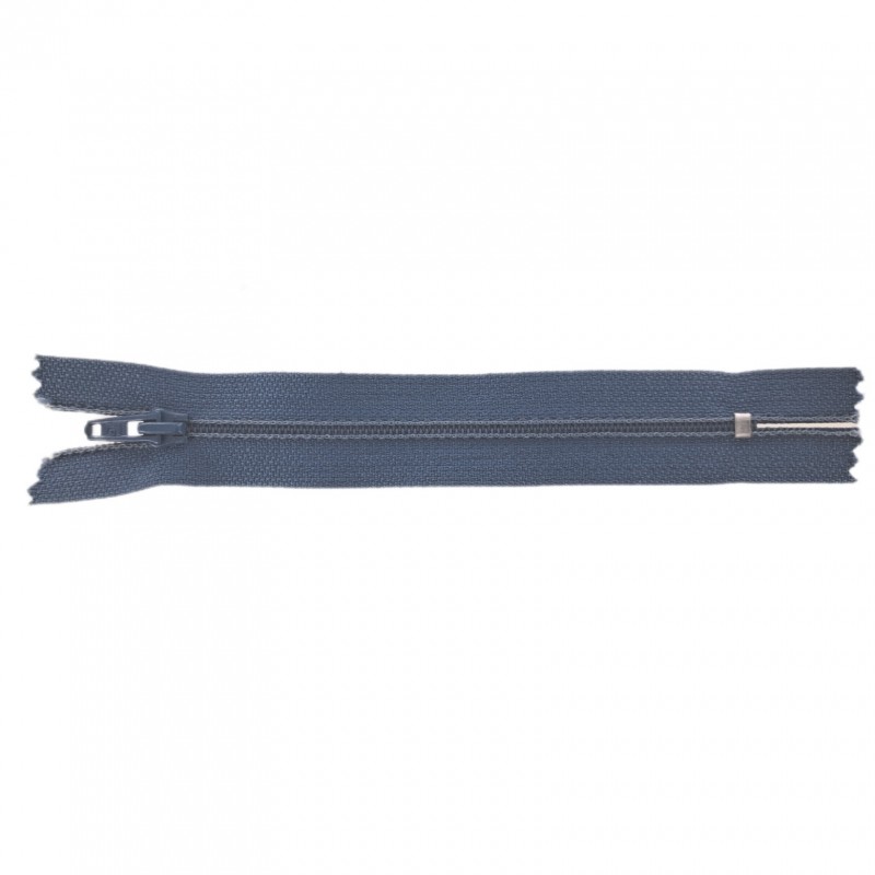 Fermeture Eclair® - bleu gris - zip nylon non séparable - 12 cm - cuirenstock