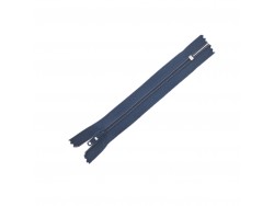 Fermeture Eclair® - bleu gris - zip nylon non séparable - 12 cm - cuir en stock