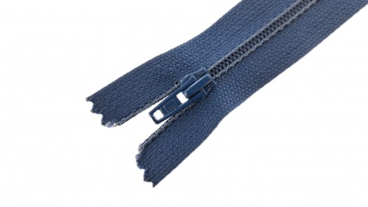Fermeture Eclair® - bleu gris - zip nylon non séparable - 12 cm - Cuirenstock