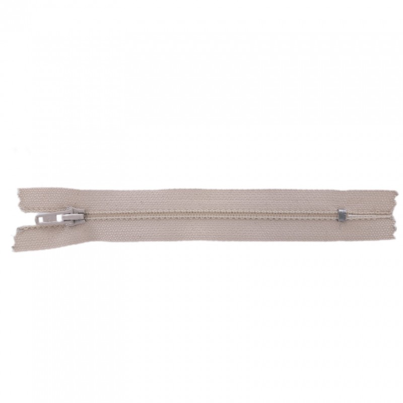 Fermeture Eclair® - blanc cassé - zip nylon non séparable - 12 cm - cuirenstock