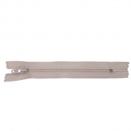 Fermeture Eclair® - blanc cassé - zip nylon non séparable - 12 cm - cuirenstock