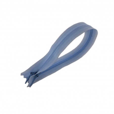 Fermeture invisible - bleu ciel - 24.5 cm - fermeture éclair - cuir en stock