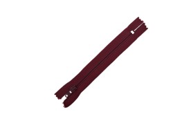 Fermeture Eclair® - bordeaux - zip nylon non séparable - 12 cm - cuir en stock