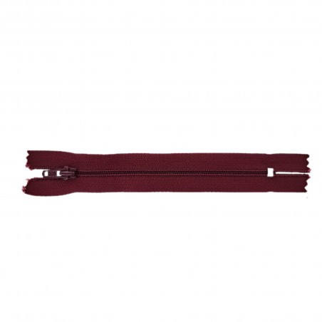 Fermeture Eclair® - bordeaux - zip nylon non séparable - 12 cm - cuirenstock