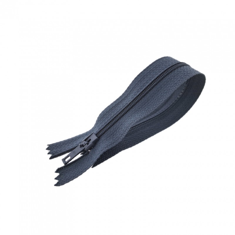 Fermeture Eclair® - gris - zip nylon non séparable - 18 cm - cuirenstock