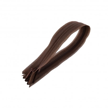 Fermeture invisible - noisette - 24.5 cm - fermeture éclair - cuir en stock