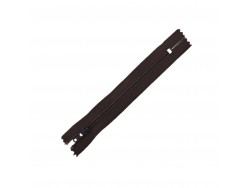 Fermeture Eclair® - brun - zip nylon non séparable - 12 cm - cuir en stock