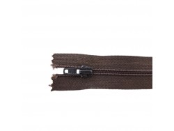 Fermeture Eclair® - brun - zip nylon non séparable - 12 cm - Cuirenstock