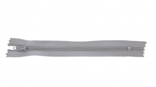 Fermeture Eclair® - gris clair - zip nylon non séparable - 15 cm - cuirenstock