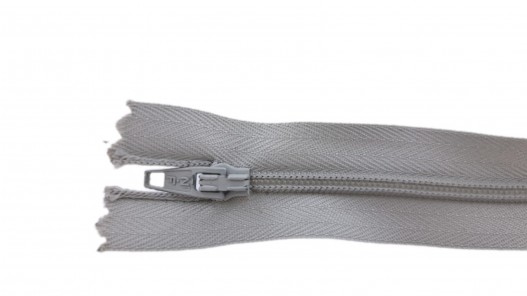 Fermeture Eclair® - gris clair - zip nylon non séparable - 15 cm - Cuirenstock