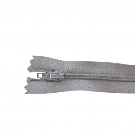 Fermeture Eclair® - gris clair - zip nylon non séparable - 15 cm - Cuirenstock