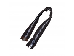 Fermeture Eclair® - marron - zip métallique argenté séparable - 44 cm - Cuirenstock