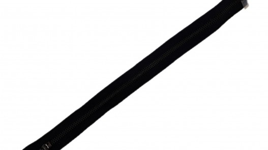 Fermeture Eclair® - noire - zip métallique bronze séparable - 34 cm - cuir en stock