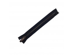 Fermeture Eclair® - noire - zip métallique bronze - non séparable - 18 cm - Cuirenstock
