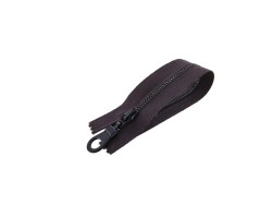 Fermeture Eclair® - brun foncé - zip métallique noir non séparable - 16 cm - cuirenstock