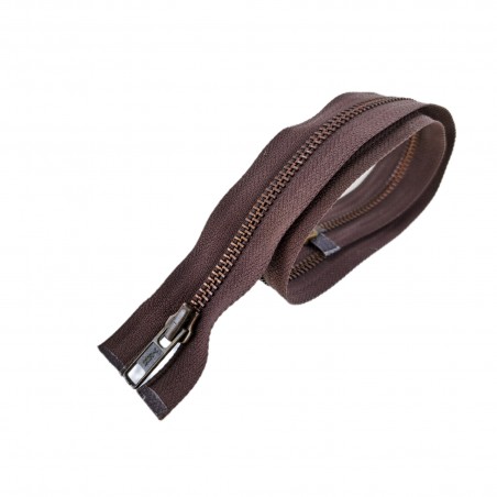 Fermeture Eclair® YKK - brun - zip métallique bronze rosé séparable - 53 cm - cuirenstock