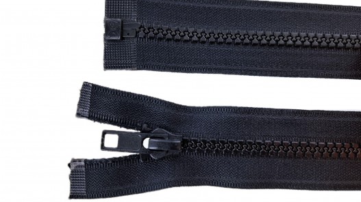 Fermeture Eclair® - noire- zip plastique séparable - 54.5 cm - Cuir en Stock