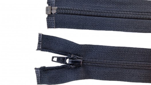 Fermeture Eclair® - noire- zip séparable - 54 cm - Cuir en Stock