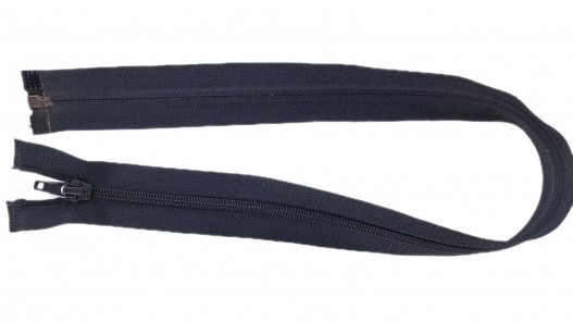 Fermeture Eclair® - noire- zip séparable - 54 cm - Cuir en stock
