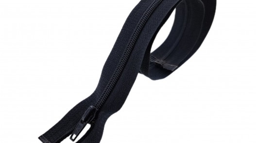 Fermeture Eclair® - noire- zip séparable - 54 cm - cuir en stock