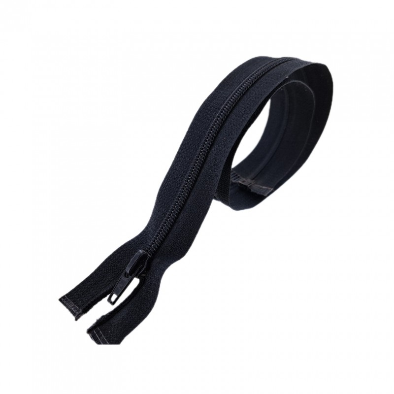 Fermeture Eclair® - noire- zip séparable - 54 cm - cuir en stock