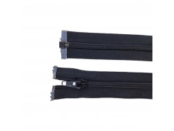 Fermeture Eclair® - noire- zip séparable - 64 cm - Cuir en Stock