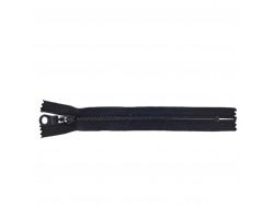 Fermeture Eclair® - noir - zip métallique noir non séparable - 16 cm - cuir en stock