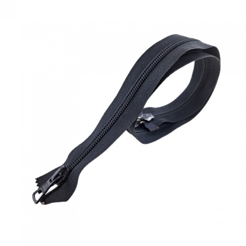 Fermeture Eclair® double curseur - noire- zip séparable - 63 cm - cuir en stock