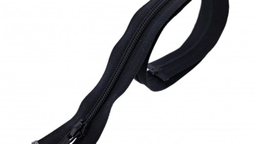 Fermeture Eclair® - noire- zip séparable - 64 cm - cuir en stock