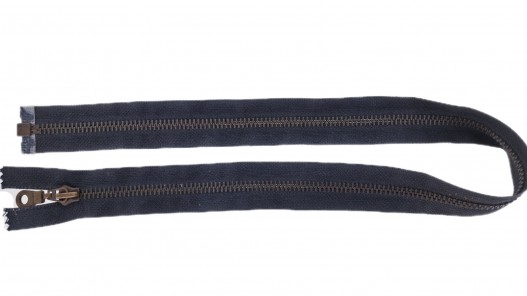 Fermeture Eclair® - noir - zip métallique bronze séparable - 58.5 cm - cuirenstock