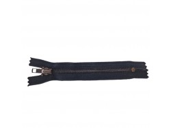 Fermeture Eclair® YKK - noir - zip métallique bronze non séparable - 14.5 cm - Cuir en stock
