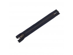 Fermeture Eclair® - noir - zip métallique bronze non séparable - 18 cm - cuir en stock