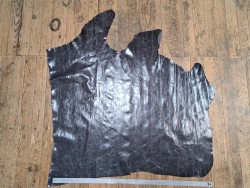 Demi-peau de cuir de vachette ciré pullup - gris acier - maroquinerie - Cuirenstock