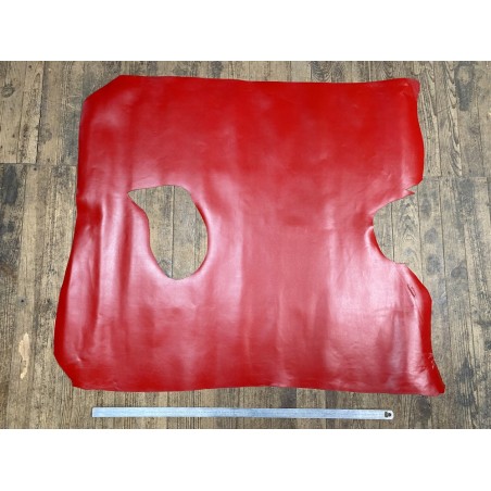 Croûte de cuir de vache lisse rouge - Cuirenstock