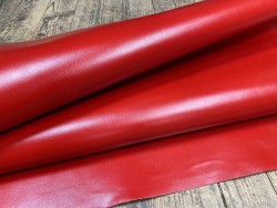 Croûte de cuir de vache lisse rouge - Cuir en stock