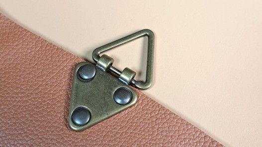 Départ de poignée triangulaire à rivets - 20 mm - bronze - maroquinerie - accessoire - Cuir en stock