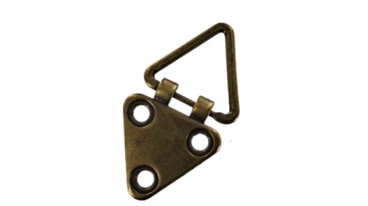 Départ de poignée triangulaire à rivets - 20 mm - bronze - maroquinerie - accessoire - cuirenstock