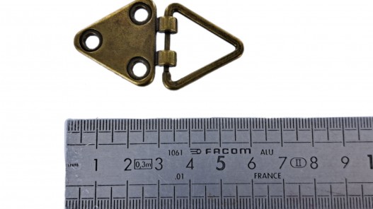 Départ de poignée triangulaire à rivets - 20 mm - bronze - maroquinerie - accessoire - cuir en stock