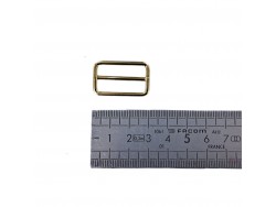 Petit passant rectangulaire réglable - 25 mm - laiton - cuir en stock