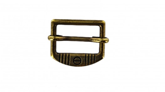 Passant carré coulissant motif vis réglable - 25 mm - bronze - maroquinerie - Cuir en stock