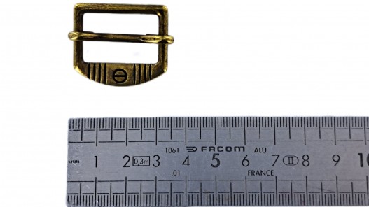 Passant carré coulissant motif vis réglable - 25 mm - bronze - maroquinerie - cuir en stock