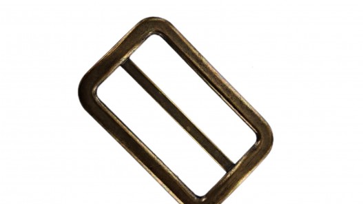 Grand passant rectangulaire coulissant réglable plat - 50 mm - bronze - maroquinerie - cuir en stock