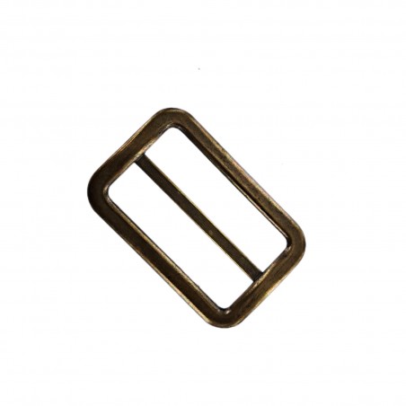 Grand passant rectangulaire coulissant réglable plat - 50 mm - bronze - maroquinerie - cuir en stock