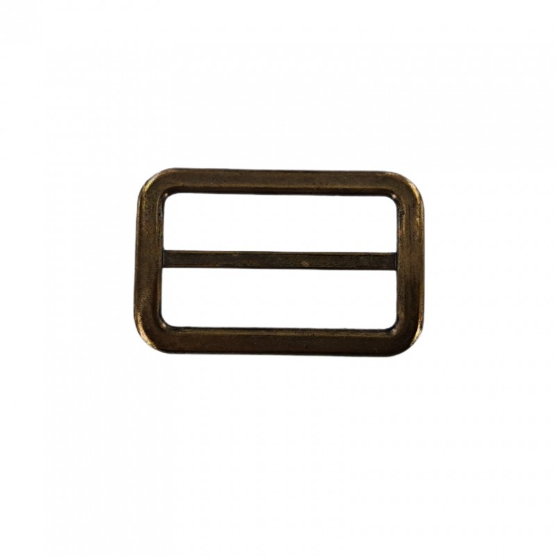 Grand passant rectangulaire coulissant réglable plat - 50 mm - bronze - maroquinerie - Cuir en stock