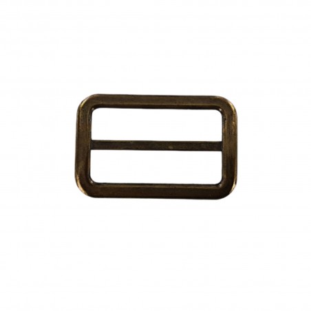 Grand passant rectangulaire coulissant réglable plat - 50 mm - bronze - maroquinerie - Cuir en stock