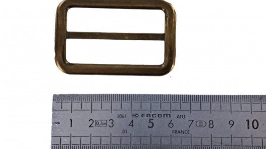 Grand passant rectangulaire coulissant réglable plat - 50 mm - bronze - maroquinerie - Cuirenstock