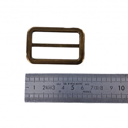 Grand passant rectangulaire coulissant réglable plat - 50 mm - bronze - maroquinerie - Cuirenstock