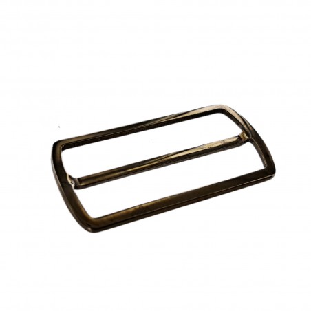 Grand passant rectangulaire coulissant réglable - 50 mm - bronze brillant - maroquinerie - cuirenstock